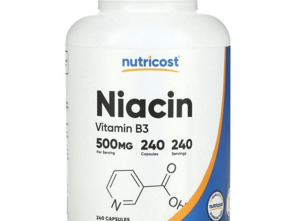 Nutricost, Ниацин, 500 мг, 240 капсул