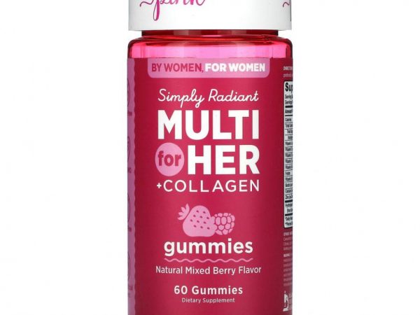 Pink, Simply Radiant Multi For Her + Collagen, ягодное ассорти, 60 жевательных таблеток