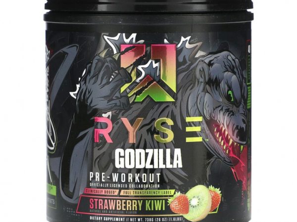 Ryse Supps, Годзилла, перед тренировкой, со вкусом клубники и киви, 738 г (1,6 фунта)