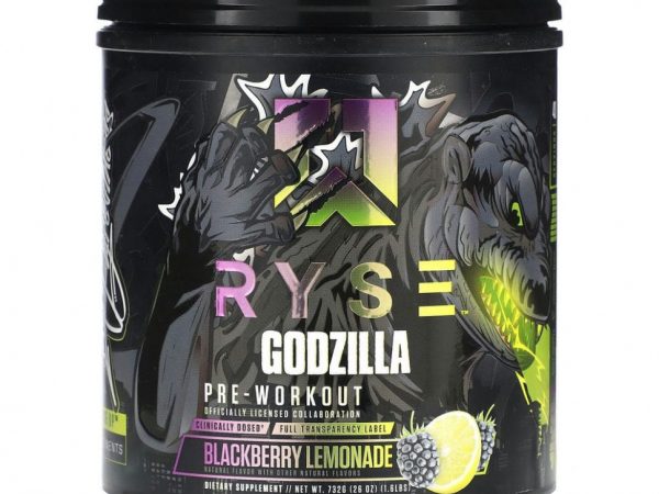 Ryse Supps, Годзилла, предтренировочный комплекс, ежевичный лимонад, 732 г (1,6 фунта)