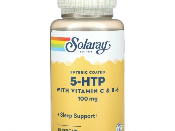 Solaray, 5-HTP с витаминами C и B6, 100 мг, 60 вегетарианских капсул