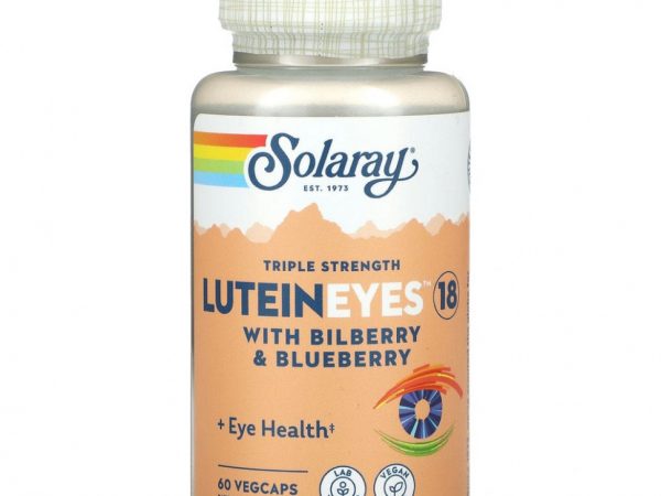 Solaray, LuteinEyes 18, с черникой и голубикой, тройного действия, 60 растительных капсул