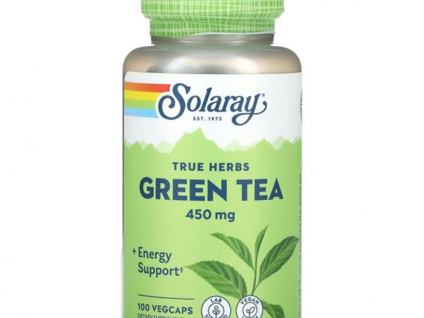 Solaray, True Herbs, зеленый чай, 450 мг, 100 вегетарианских капсул