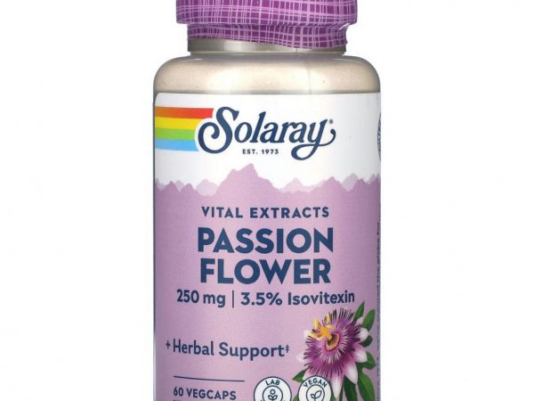 Solaray, Vital Extracts, Passion FLower, 250 мг, 60 растительных капсул