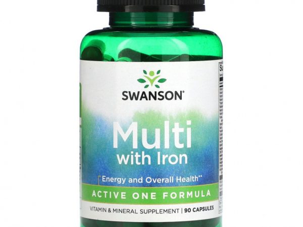 Swanson, Мультивитамины с железом, 90 капсул
