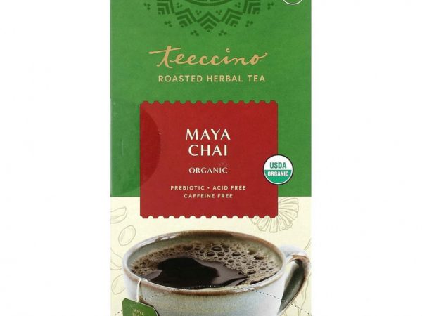 Teeccino, Органический жареный травяной чай, Maya Chai, без кофеина, 25 чайных пакетиков, 150 г (5,3 унции)