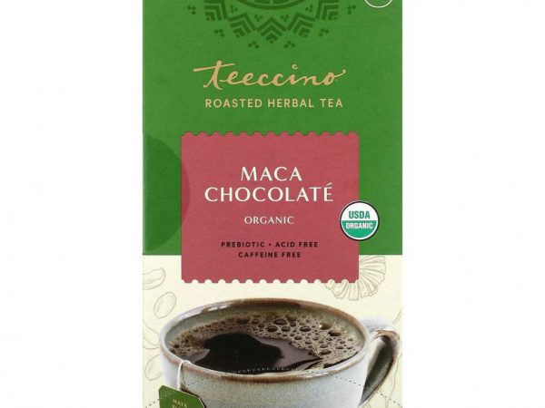 Teeccino, Органический жареный травяной чай, шоколад с мака, без кофеина, 25 чайных пакетиков, 150 г (5,3 унции)