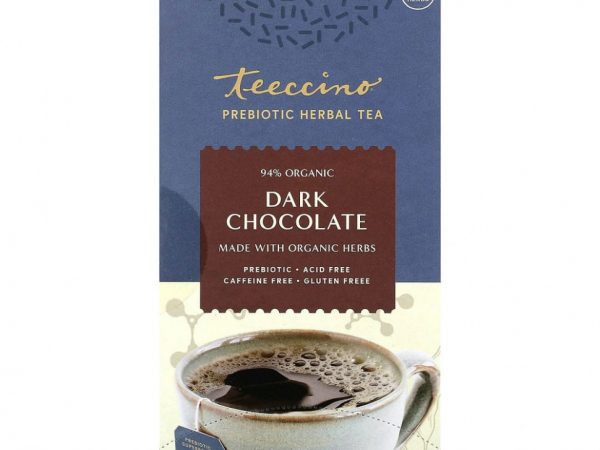 Teeccino, Травяной чай с пребиотиками, темный шоколад, без кофеина, 25 чайных пакетиков, 150 г (5,3 унции)