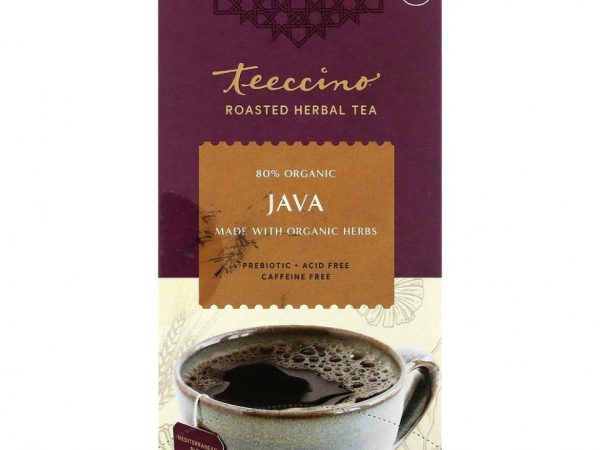 Teeccino, Жареный травяной чай, Java, без кофеина, 25 чайных пакетиков, 150 г (5,3 унции)