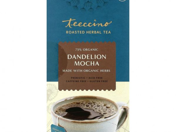 Teeccino, Жареный травяной чай, мокко из одуванчика, без кофеина, 25 чайных пакетиков, 150 г (5,3 унции)