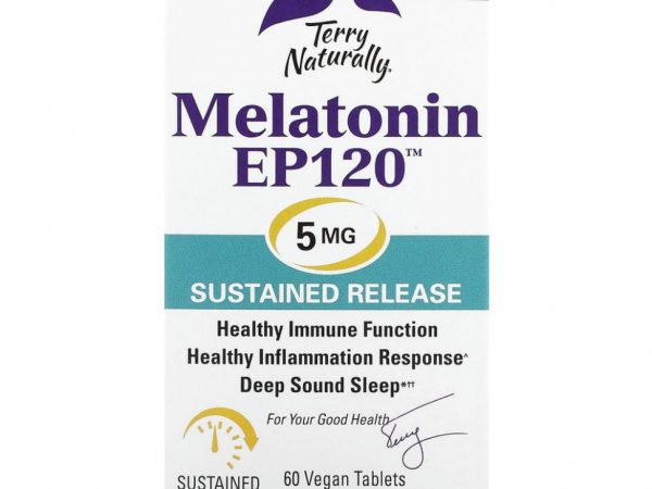 Terry Naturally, Melatonin EP120, 5 мг, 60 веганских таблеток