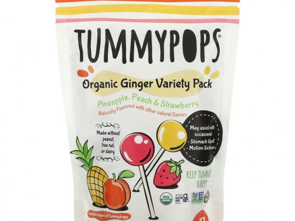 Tummydrops, Tummypops, органический имбирь, 21 шт.