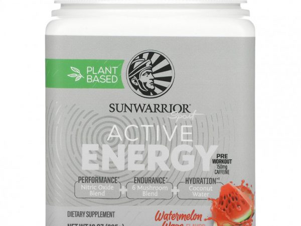 Sunwarrior, Sport, активная энергия, перед тренировками, арбуз, 285 г (10 унций)