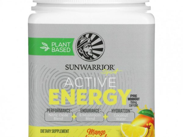Sunwarrior, Sport, активная энергия, перед тренировками, манго и лимонад, 285 г (10 унций)