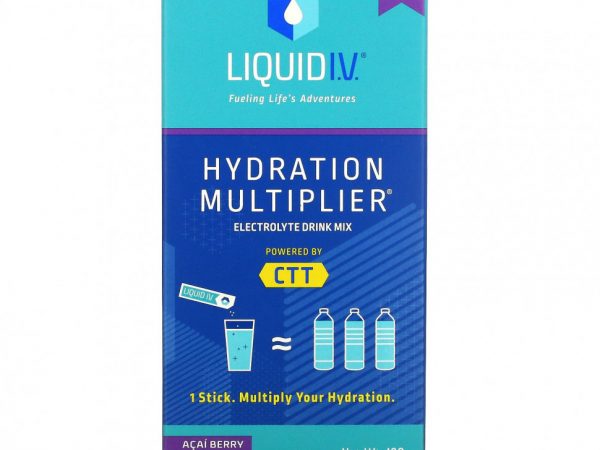 Liquid I.V., Hydration Multiplier, смесь для приготовления напитков с электролитами, ягоды асаи, 10 пакетиков по 16 г (0,56 унции)
