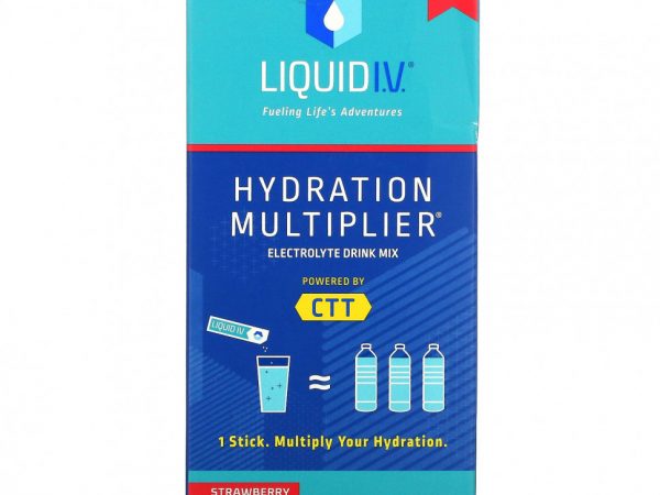 Liquid I.V., Hydration Multiplier, смесь для приготовления напитка с электролитом, клубника, 10 отдельных пакетиков по 16 г (0,56 унции)