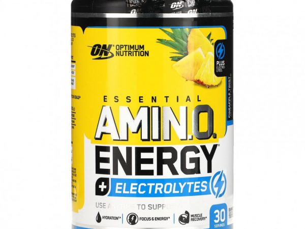 Optimum Nutrition, ESSENTIAL AMIN.O. ENERGY + ELECTROLYTES, ананасовый твист, 285 г (10,05 унции)