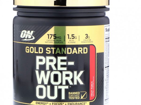 Optimum Nutrition, Gold Standard, предтренировочный комплекс, фруктовый пунш, 300 г (10,58 унции)