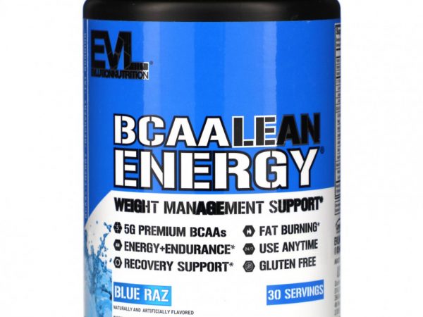 EVLution Nutrition, BCAA Lean Energy, со вкусом синей малины, 303 г (10,60 унции)