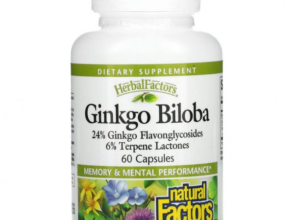 Natural Factors, гинкго билоба, 60 капсул
