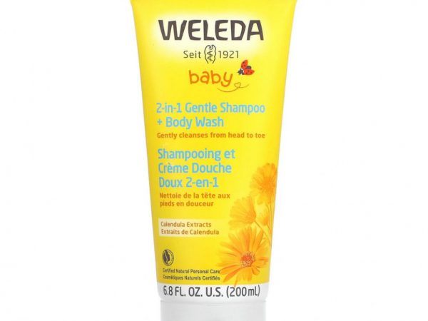 Weleda, экстракт календулы, нежное средство 2 в 1: шампунь и гель для душа, 200 мл (6,8 жидк. унции)