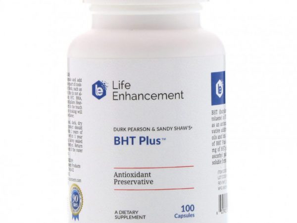 Life Enhancement, Durk Pearson & Sandy Shaw's BHT Plus, добавка с бутилгидрокситолуолом, 100 капсул