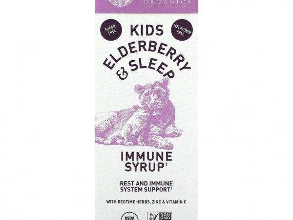 Garden of Life, Mykind Organics, Kids Elderberry & Sleep, сироп с успокаивающими травами для повышения иммунитета, с цинком и витамином C, 116 мл (3,92 жидк. унции)