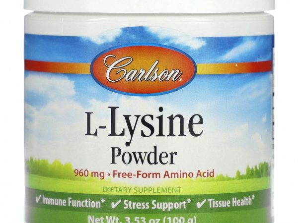 Carlson Labs, L-лизин, аминокислота в форме порошка, 100 г