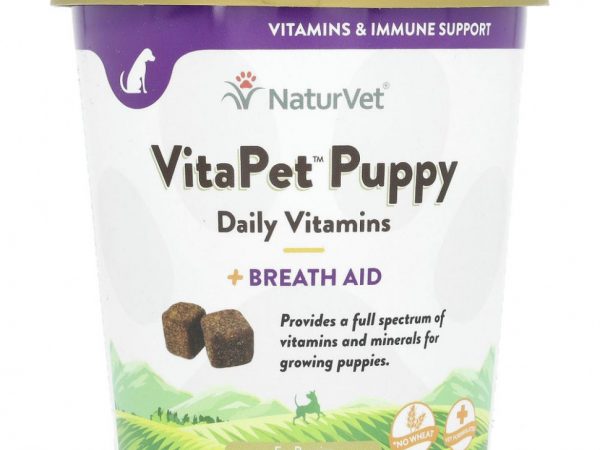 NaturVet, VitaPet Puppy, ежедневные витамины и помощь при дыхании, для щенков, 70 жевательных таблеток, 154 г (5,4 унции)