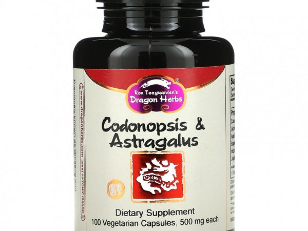 Dragon Herbs, Женьшень и астрагал, по 500 мг каждого, 100 капсул