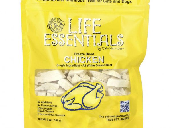 Cat-Man-Doo, Life Essentials, сублимированная курица, для кошек и собак, 142 г (5 унций)