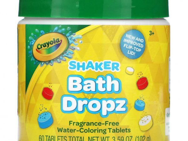 Crayola, Shaker Bath Dropz, для детей старше 3 лет, без отдушек, 60 таблеток, 102 г (3,59 унции)