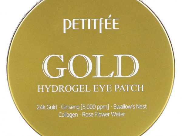 Petitfee, гидрогелевые патчи для глаз с золотом, 60 шт.