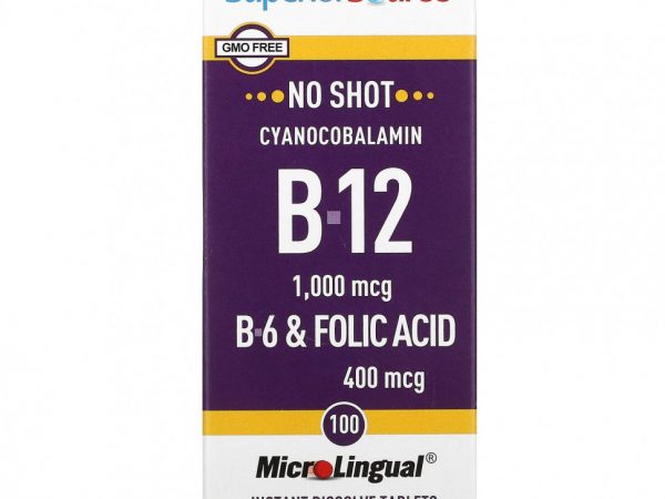 Superior Source, Cyanocobalamin B-12, 1,000 mcg, 100 Instant Dissolve Tablets