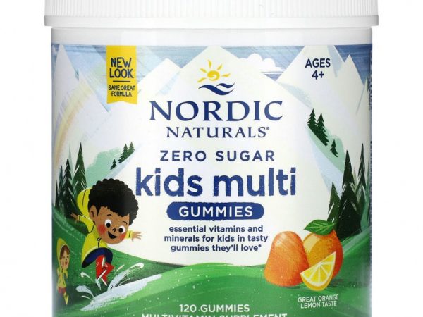 Nordic Naturals, жевательные мультивитамины для детей без сахара, со вкусом апельсина и лимона, 120 жевательных таблеток