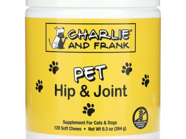 Charlie & Frank, PET Hip Joint, для кошек и собак, 120 мягких жевательных таблеток