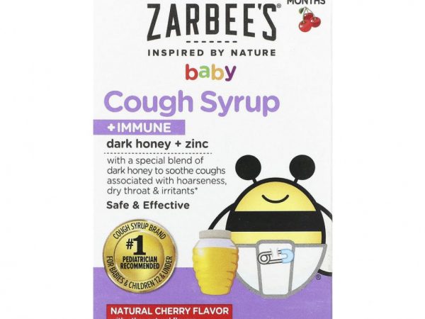 Zarbee's, Baby, сироп от кашля и иммунитета, для детей от 12 до 24 месяцев, натуральная вишня, 59 мл (2 жидк. Унции)
