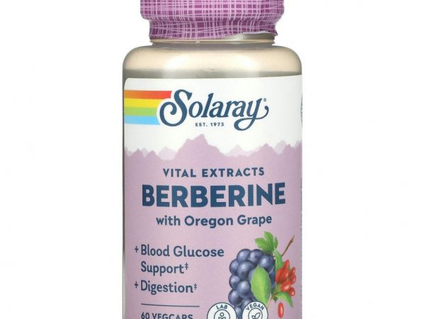 Solaray, Экстракт с берберином, продвинутая формула, 60 вегетарианских капсул