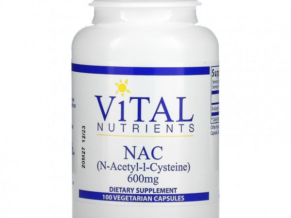 Vital Nutrients, N-ацетил-L-цистеин, 600 мг, 100 вегетарианских капсул