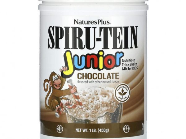 NaturesPlus, Spiru-Tein Junior, смесь для приготовления питательных густых коктейлей, шоколад, 450 г (1 фунт)