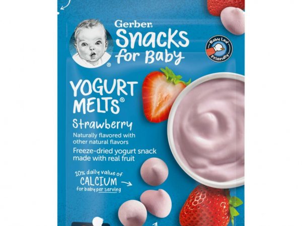Gerber, Yogurt Melts, для малышей от 8 месяцев, с клубникой, 28 г (1.0 унция)