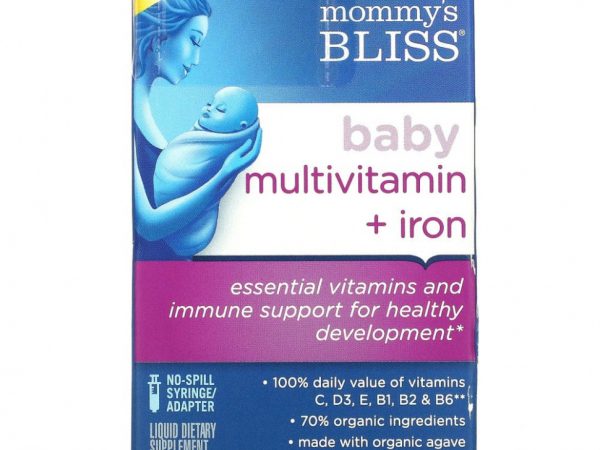 Mommy's Bliss, детские поливитамины + железо, от 2 месяцев, виноград, 30 мл (1 жидк. унция)