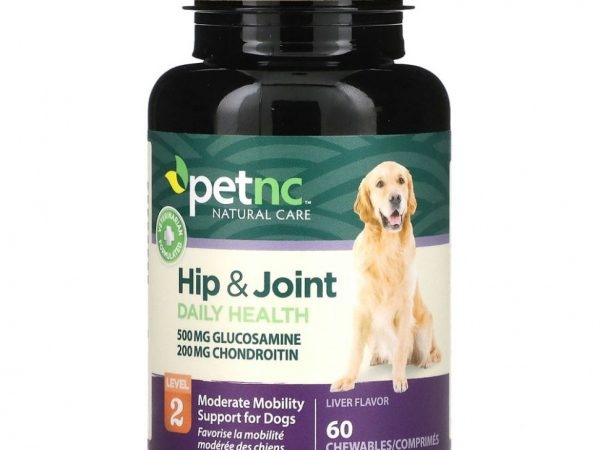 petnc NATURAL CARE, Естественный уход за питомцами, здоровье бедер и суставов, 2-й уровень, вкус печени, 60 жевательных пастилок