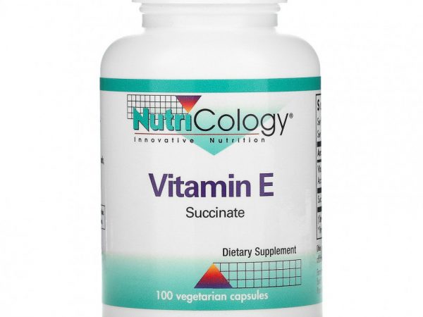 Nutricology, витамин E, сукцинат, 100 вегетарианских капсул
