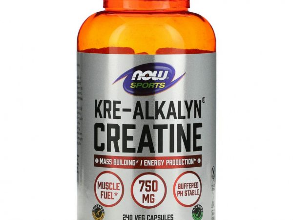 NOW Foods, Kre-Alkalyn Creatine для активного образа жизни, 750 мг, 240 вегетарианских капсул