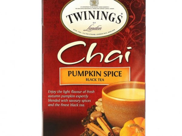 Twinings, Chai, чай со специями, пикантная тыква, 20 чайных пакетиков, 40 г (1,41 унции)