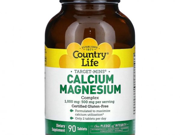 Country Life, Кальций и магний комплекс Target-Mins, 90 таблеток