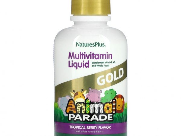 NaturesPlus, Children's Animal Parade Gold, жидкий мультивитаминный продукт, тропические ягоды, 473,18 мл (16 жидк. Унций)
