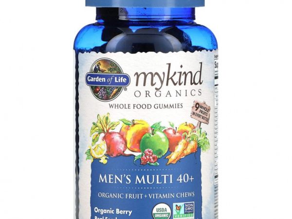 Garden of Life, MyKind Organics, мультивитаминный комплекс для мужчин 40+, органические ягоды, 120 веганских жевательных таблеток