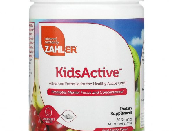 Zahler, Kids Active, усовершенствованный состав для здоровья активных детей, фруктовый пунш, 6.7 унций (192 г)